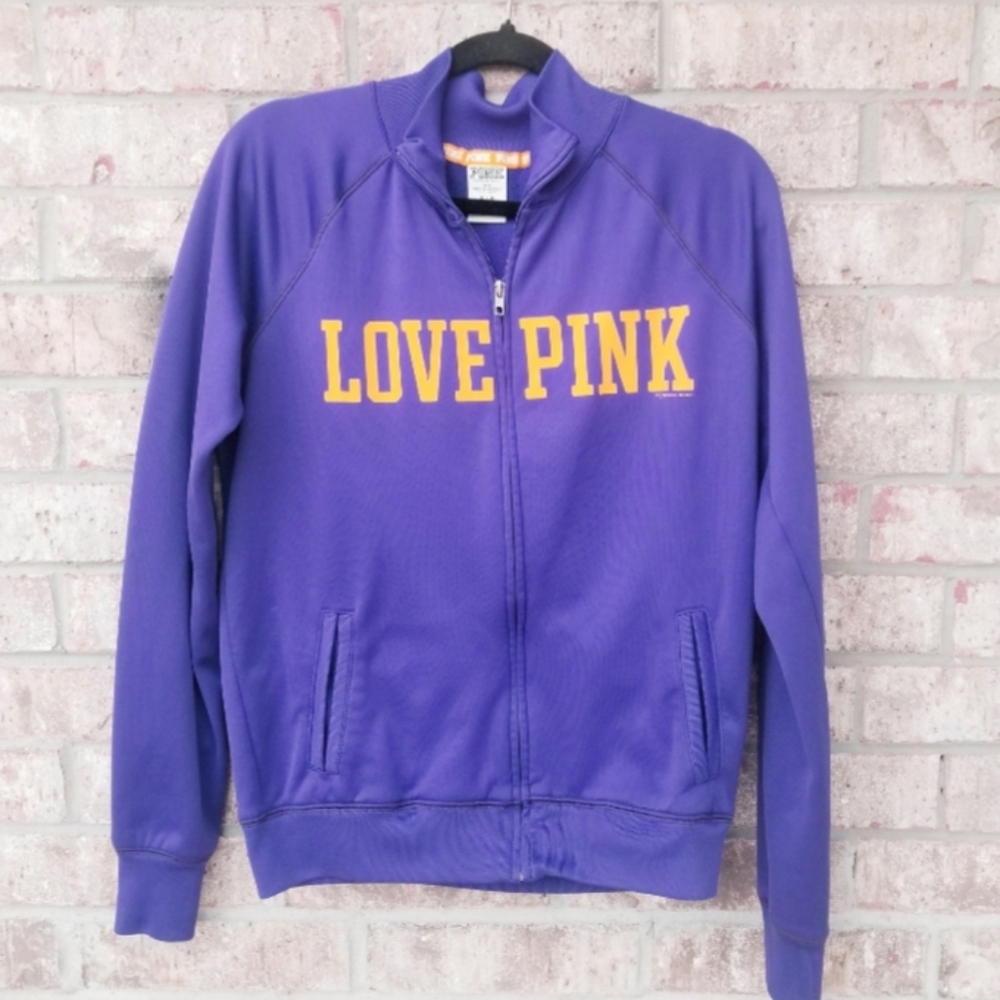 PINK Louisiana State University Tigers PURPLE Zip Up Jacket (Size M) LSU